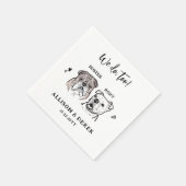 Waterverf We Do Too 2 Hond Engels Bulldog Wedding Servet (Hoek)