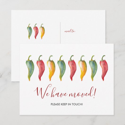 Waterverf We hebben Chili Pepper Briefkaart verpla (Voorkant / Achterkant)