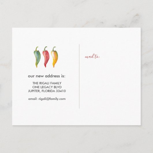 Waterverf We hebben Chili Pepper Briefkaart verpla (Achterkant)