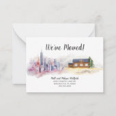 Waterverf We hebben de stad naar het land verplaat Notitiekaartje (Voorkant)