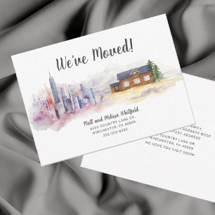 Waterverf We hebben de stad naar het land verplaat Notitiekaartje