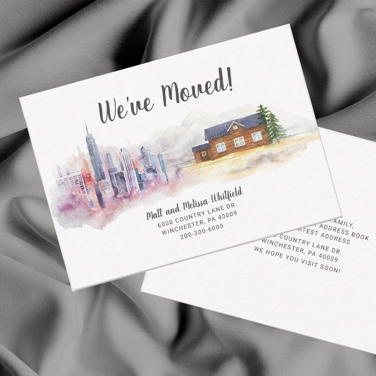 Waterverf We hebben de stad naar het land verplaat Notitiekaartje