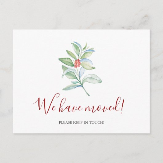 Waterverf We hebben het kerstBriefkaart verplaatst Briefkaart (Voorkant)