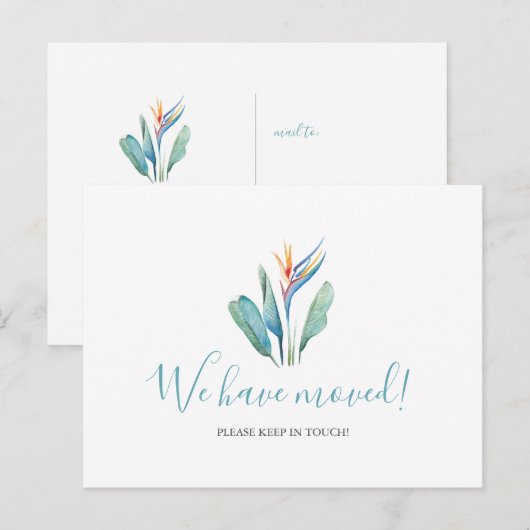 Waterverf We hebben Tropisch Bloem Briefkaart verp (Voorkant / Achterkant)