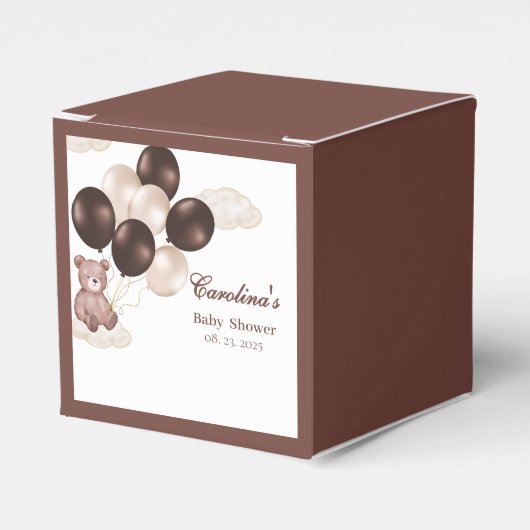 Waterverf, we kunnen heel erg wachten op baby show bedankdoosjes (Voorkant Zijde)