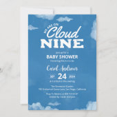 Waterverf We zijn op Cloud Nine Blue Baby shower Kaart (Voorkant)
