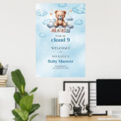 Waterverf We zijn op Cloud Nine Boy baby shower Poster (Thuiskantoor)
