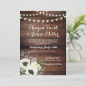 Waterverf Weddenschap Anemone Wood Floral Kaart (Staand voorkant)