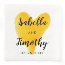 Waterverf Weddenschap met brieftering Geel hart