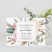  waterverf Weddenschap Save The Date (Staand voorkant)