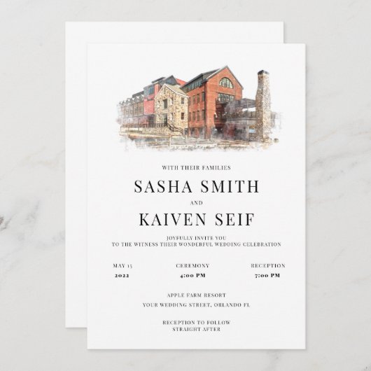 Waterverf Weddenschap Venue Kaart (Voorkant / Achterkant)