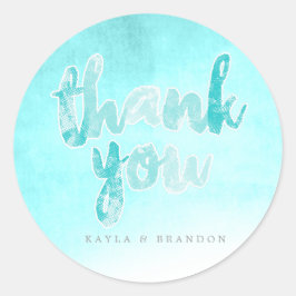 Waterverf - Weddenschappen - Blauwgroen | WOORDEN Ronde Sticker