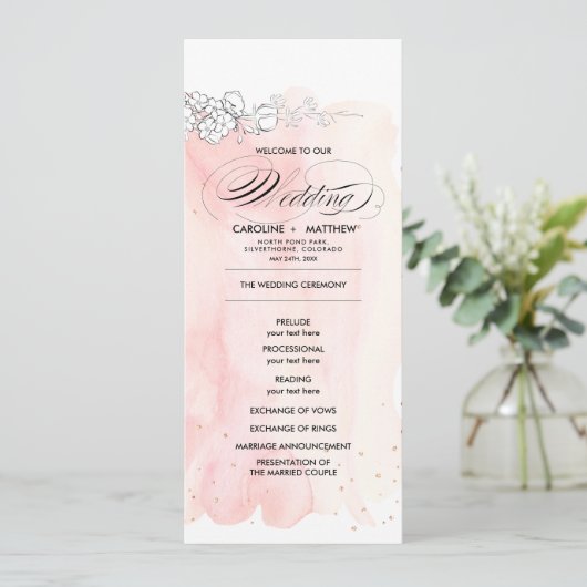 Waterverf-weddenschappen met kettingbloemen kaart (Staand voorkant)