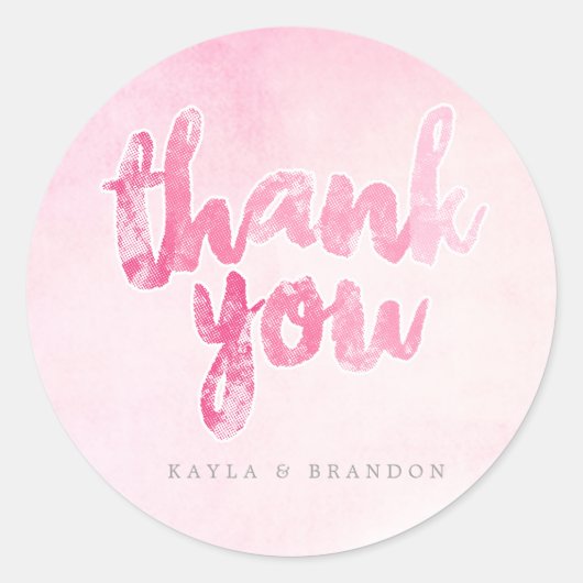 Waterverf - Weddenschappen - Roze | WOORDEN Ronde Sticker (Voorkant)