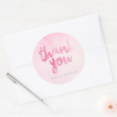 Waterverf - Weddenschappen - Roze | WOORDEN Ronde Sticker (Envelop)