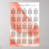 Waterverf-weddenschapskaart op tabelnummer poster (Voorkant)