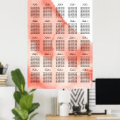 Waterverf-weddenschapskaart op tabelnummer poster (Thuiskantoor)