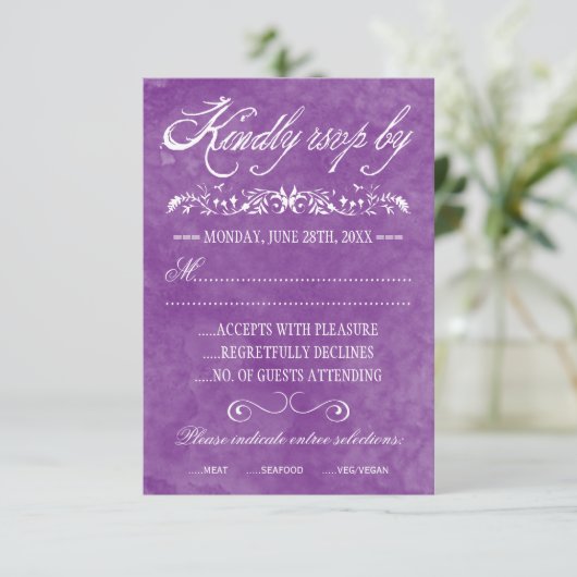 Waterverf-weddenschapskaarten RSVP Kaartje (Staand voorkant)