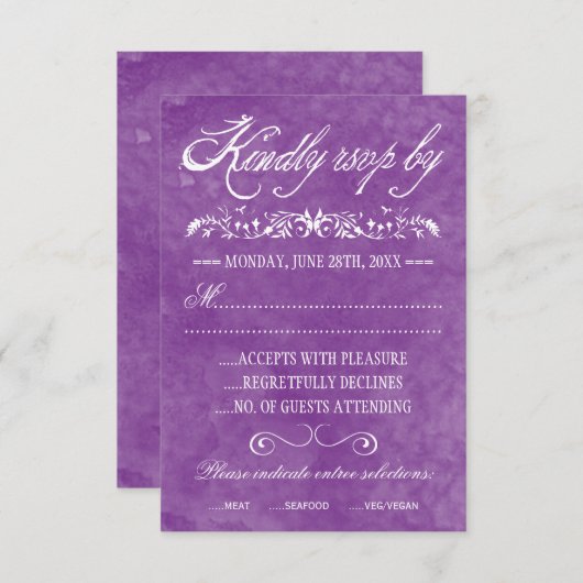 Waterverf-weddenschapskaarten RSVP Kaartje (Voorkant / Achterkant)