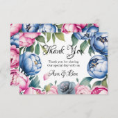 Waterverf Wedding Arch roze en blauw Bedankkaart (Voorkant / Achterkant)