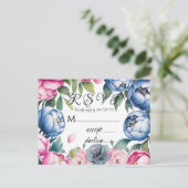 Waterverf Wedding Arch Roze en Blauw RSVP Uitnodiging Briefkaart (Staand voorkant)
