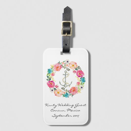 Waterverf Wedding Bagagelabel (Voorkant (verticaal))