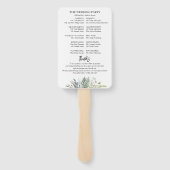 Waterverf Wedding Ceremony Program Hand Fan Handwaaier (Achterkant)