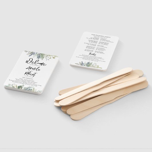 Waterverf Wedding Ceremony Program Hand Fan Handwaaier (Niet-gemonteerd)