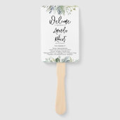 Waterverf Wedding Ceremony Program Hand Fan Handwaaier (Voorkant)
