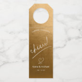 Waterverf Wedding Cheers Autumn Gold ID786 Flessenhanger (Voorkant)