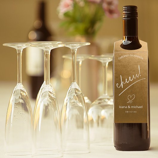 Waterverf Wedding Cheers Autumn Gold ID786 Flessenhanger