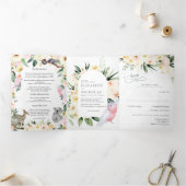 Waterverf Wedding Crest | Australiëweddenschap Drieluik Uitnodiging (Binnen)