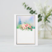 Waterverf Wedding Design Rozen Briefkaart (Staand voorkant)