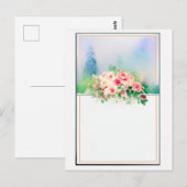 Waterverf Wedding Design Rozen Briefkaart (Voorkant / Achterkant)