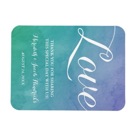 Waterverf Wedding Favor Magneet (Horizontaal)