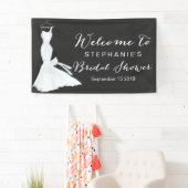 Waterverf Wedding Gown Chalkboard | VRIJGEZELLENFE Spandoek (Insitu)