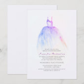 Waterverf Wedding Gwn Bridal Shower Invitations Kaart (Voorkant / Achterkant)