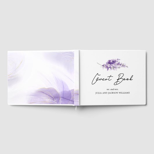 Waterverf Wedding Lavender Persoonlijk Gastenboek (Volledig)