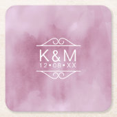 Waterverf Wedding Lila ID654 Kartonnen Onderzetters (Voorkant)