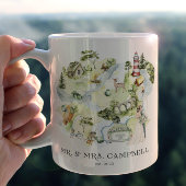 Waterverf Wedding Map | Mok Pas getrouwd monogram