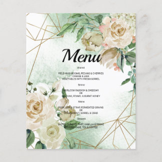 Waterverf WEDDING MENU. Flyer