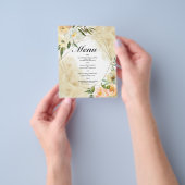 Waterverf WEDDING MENU. Flyer (Hand)