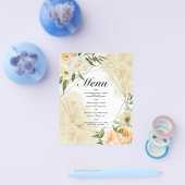 Waterverf WEDDING MENU. Flyer (Enkel)