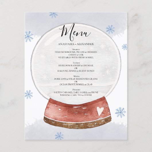 Waterverf WEDDING MENU. Flyer (Voorkant)