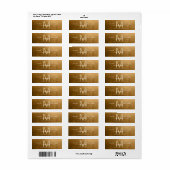 Waterverf Wedding Monogram herfst Gold ID786 Etiket (Full Sheet)