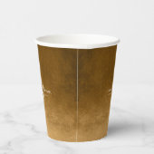 Waterverf Wedding Monogram herfst Gold ID786 Papieren Bekers (Rechts)