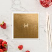 Waterverf Wedding Monogram herfst Gold ID786 Servet (Insitu)