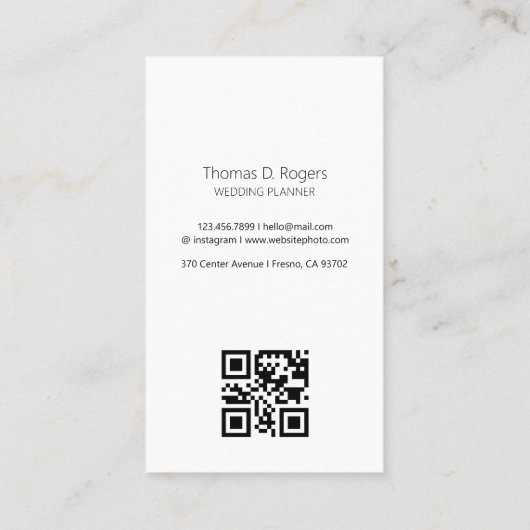 Waterverf Wedding Planner Fotograaf QR Code Visitekaartje (Achterkant)
