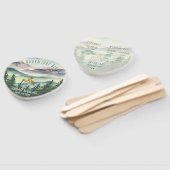 Waterverf Wedding Program Mountains Deer Pines Handwaaier (Niet-gemonteerd)