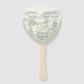 Waterverf Wedding Program Mountains Deer Pines Handwaaier (Achterkant)